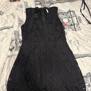 Xhilaration Black Lace Backless Dress